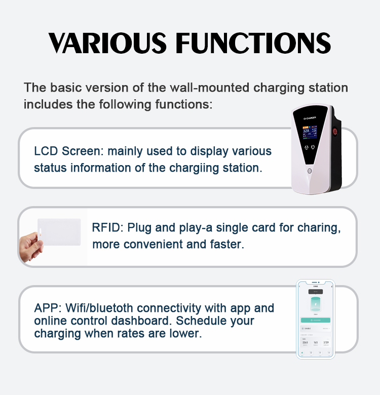 Wallbox charging station 7KW 11KW 22KW type 2 ev charger