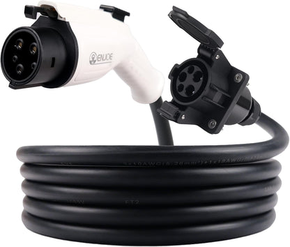 ENJOE EV Charger Extension Cable, 32Amp, 110V-240V 21ft Extension Cord for Electric Vehicle Charging Stations, Carrying Bag, EV Charging Extension Cable