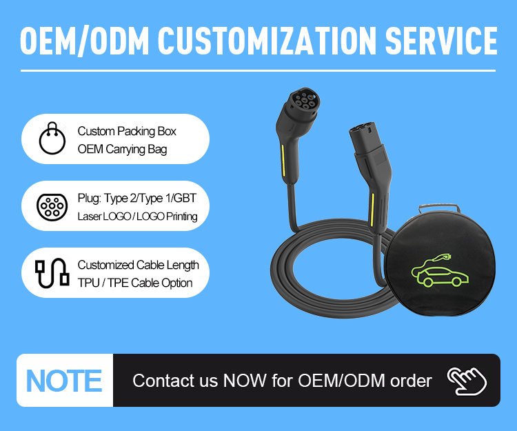 Ev charging cable type 2 to type 2 32A 1 phase