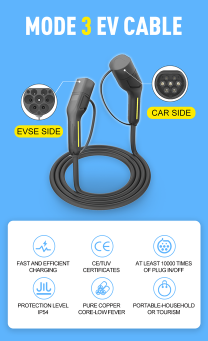 Ev charging cable type 2 to type 2 32A 1 phase