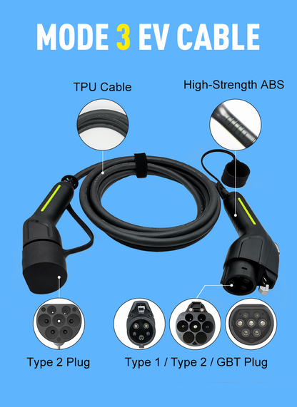 Ev charging cable type 2 to type 2 32A 1 phase